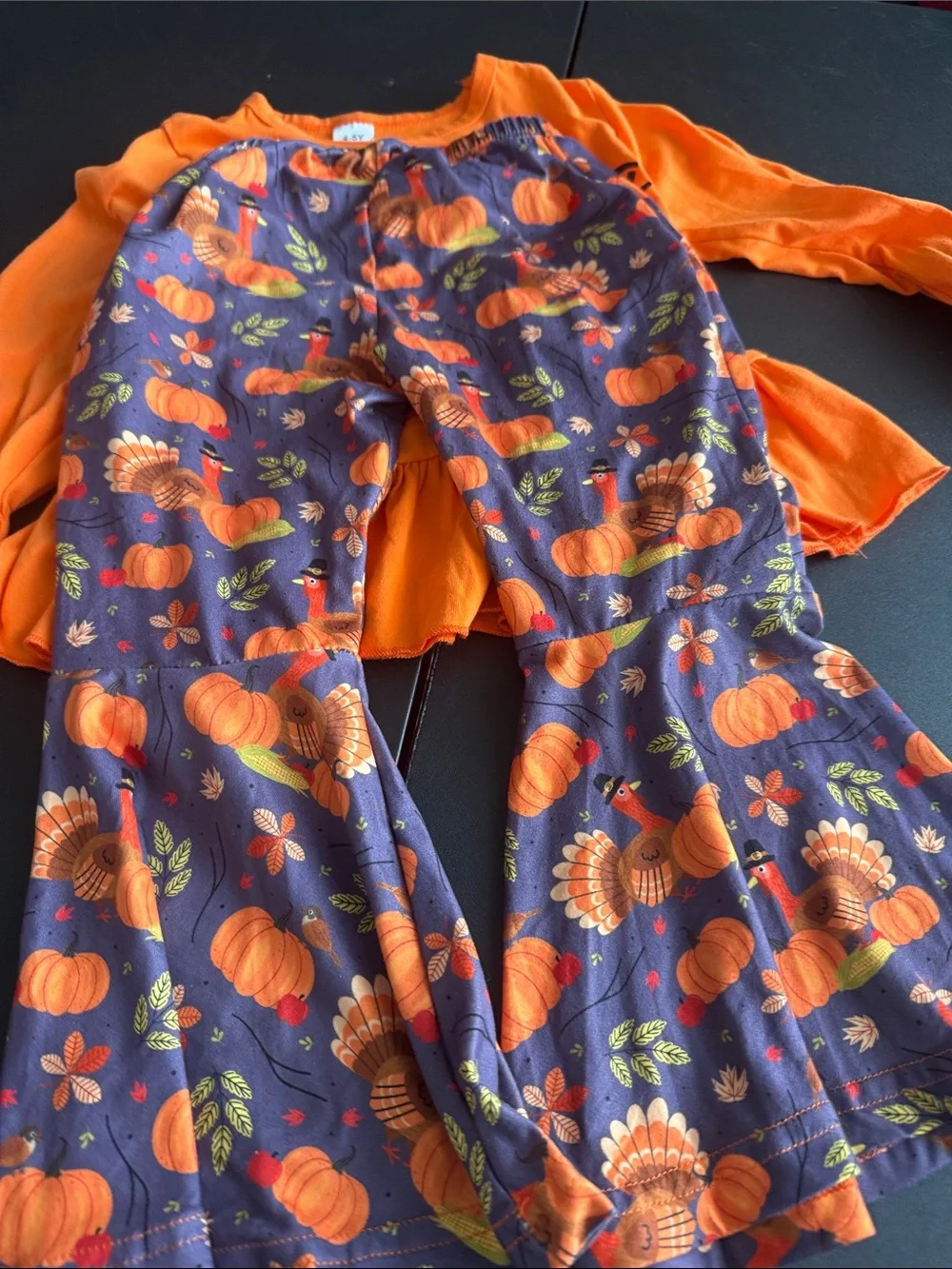 Kids Orange Thanksgiving Turkey Costume Set